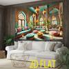 1 piece of 2D flat banner luxurious Moroccan-style polyester wall fabric for living room bedroom and office