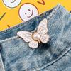 1 Pair Adjustable Butterfly Jeans Waist Clip, Detachable No Sew Waistband Resizer, Magic Waist Reducer Button