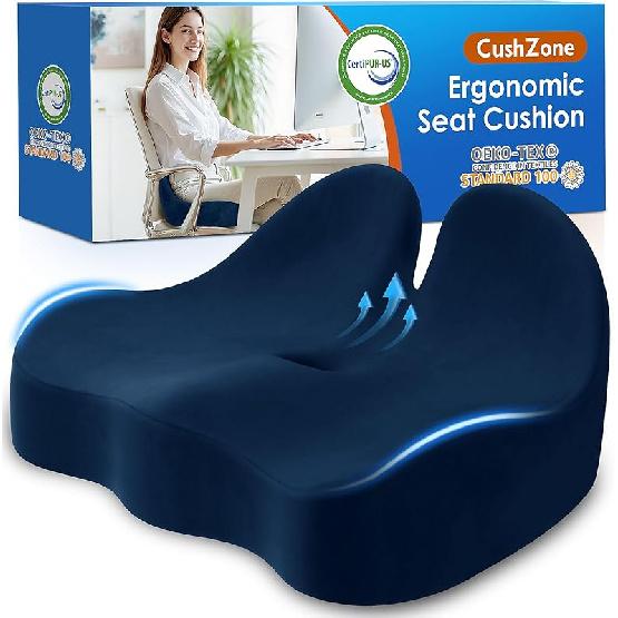 Seat Cushion, Memory Foam Office Chair Seat Cushion for Office Chairs/Car/Long Trip/Desk Chair/Gaming, Extra Large Size for Sciatica & Hip & Tailbone