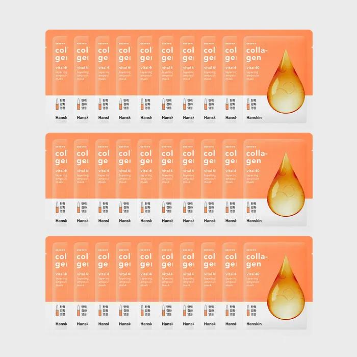 Vital40 Layering Ampoule Mask 21g x 30 Sheets (Aqua/Collagen/Propolis)