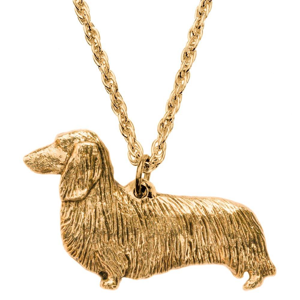 

Dachshund (Long-haired) - British-made Art Dog Pendant Necklace Collection