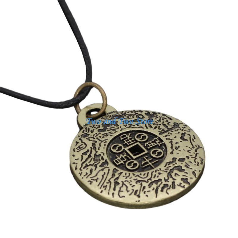 HX6F Bronze Amulet Charm Necklace Fashionable Neckchain Symbolic Collarbone Chain Adjustable Chokers Accessories for Women