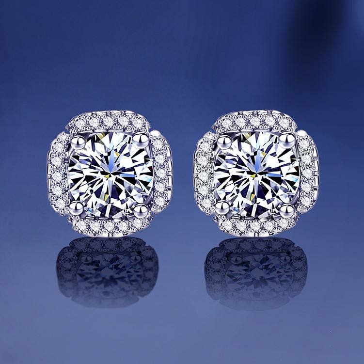 Zircon Necklace Fashion Jewelry Zircon Ring Stud Earrings 925 Sterling Silver Jewelry Set