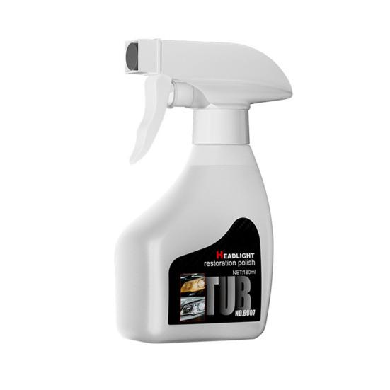 

Car Headlight Restoration Kit with Ceramic Coating 180ml Spray Cleaner And Polish for Yellowed Foggy Lenses Scratch Repair UV Protection Universal
