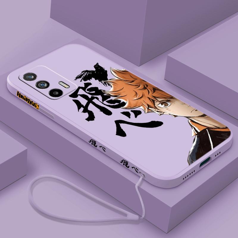 Haikyuu Animation For OPPO Reno 9 8 7 6 5 4 Z SE Pro Plus Lite Lite Liquid Left Rope Silicone Soft Phone Case
