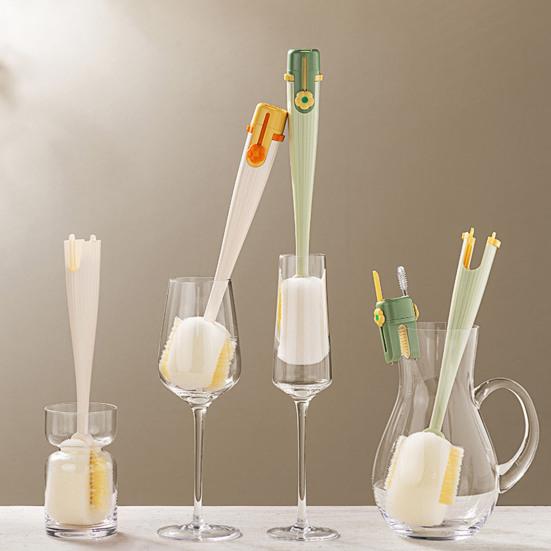 1/2Pcs 5-In-1 Bottle Cleaning Brush Long Handle Multi-Function Insulation Cups Brush Portable Straw Bottle Cleaner