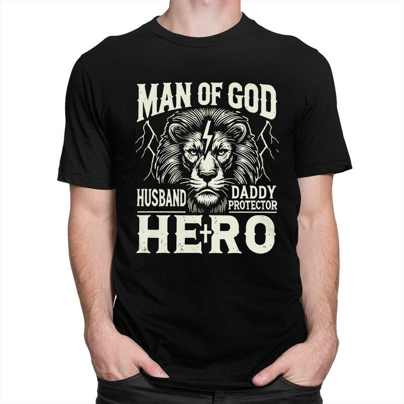 Anpassad Mode Guds Man Make Pappa Beskyddare Hjälte T-shirt Herr Kortärmade T-shirts Streetwear T-shirts Smal Passform T-shirts