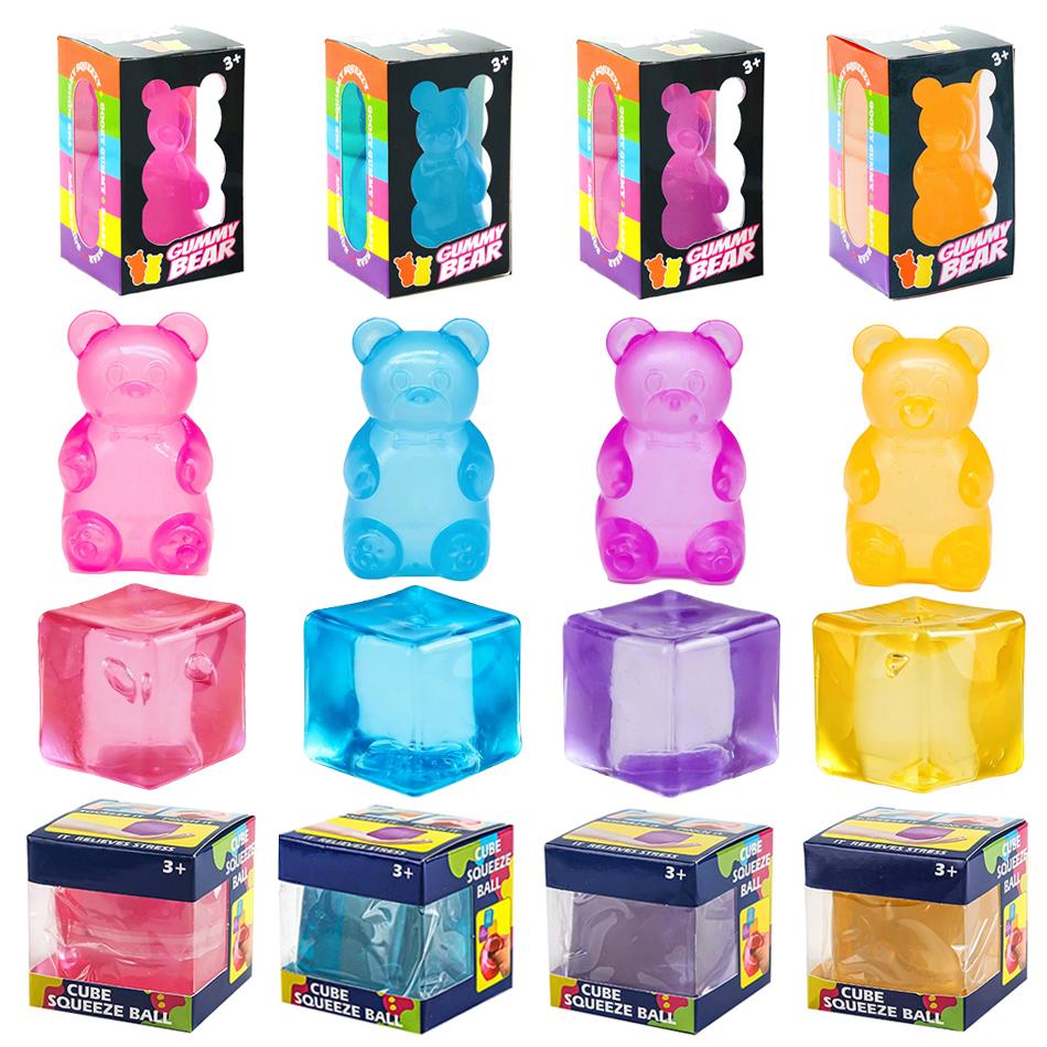 Nee Doh Nice Cube, Cute Bear Maltose, Stress Resistant Toy That , Relax And Grip Desktop Decorative With Box Gift