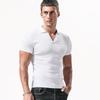 Summer Lapel Shirt Casual Men's Short-sleeved Slim Tight Solid Color Shirt Men's Top