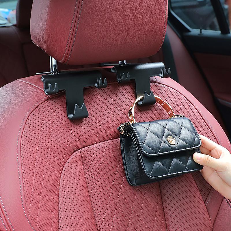 Portable Storage Hook Car Headrest Hidden Hook And Phone Holder Car Seat Back Hanger Phone Holder Rack Auto Clips