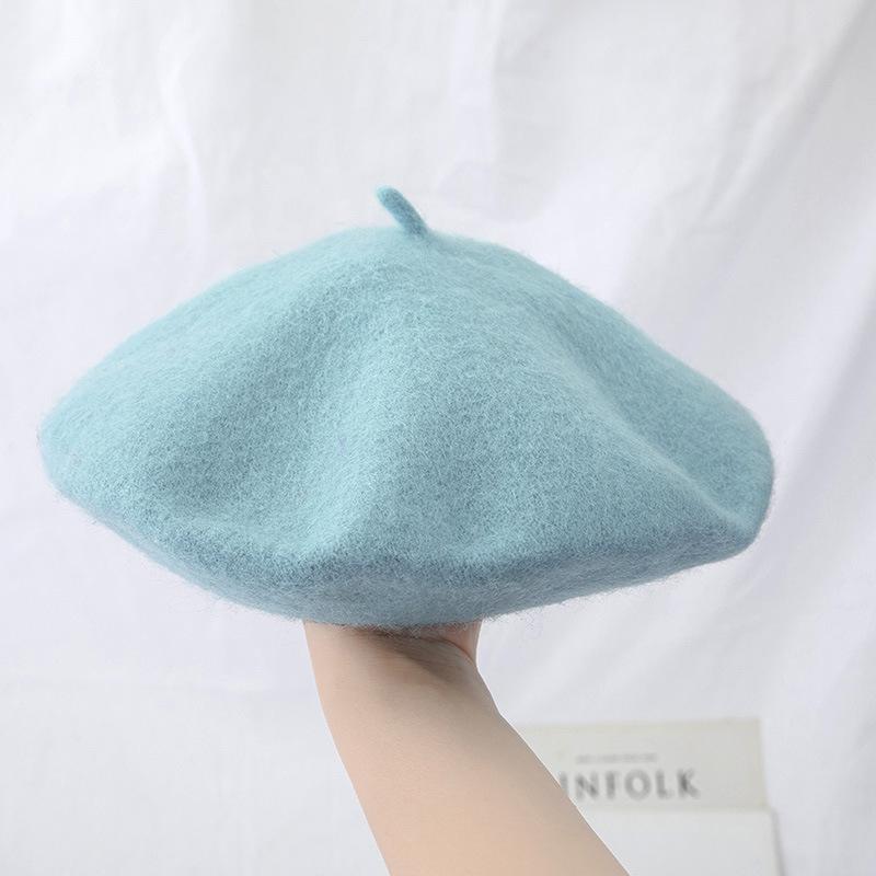 Women's Cross-Border Wool Beret: Autumn/Winter Korean-Style, British Retro Octagonal Painter Hat for Large Head Circumference