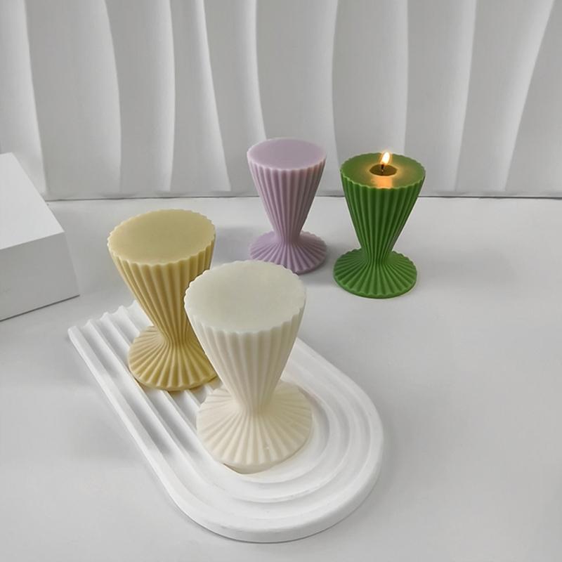 Creative Silicone Candle Molds Unique Candle Ornament Crafting Mold Beautiful Striped Aromatherapy Candle Mold