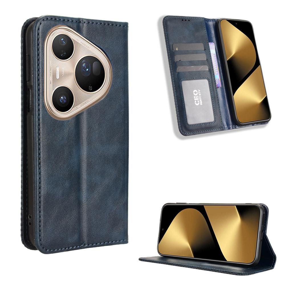 For Huawei Pura 80 Pro+/Huawei Pura 80 Pro Leather Case Wallet Stand Retro Texture Phone Cover
