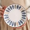 Japanese Style Ceramic Dinner Plate Creative Household Round Pasta Fruit Breakfast Plate Kitchen Tableware Accessories 2025 New
