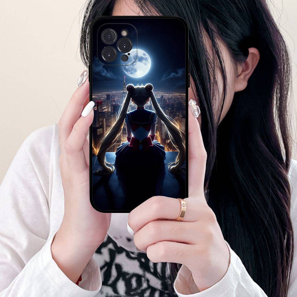 S-Sailors Anime Moon Phone Case For IPhone 17 16 15 14 13 12 Mini 11 Pro Plus Soft Silicone Cover