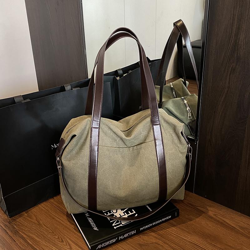 Stylish Canvas Shoulder Bag for Women with Wide Strap and Spacious Design