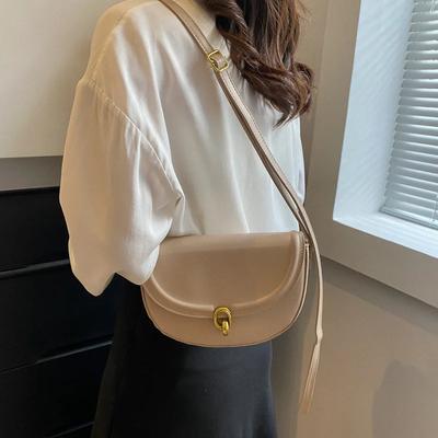 Trend Texture Damen Umhängetasche Neues Temperament Einfache einfarbige Satteltasche Umhängetasche im ausländischen Stil