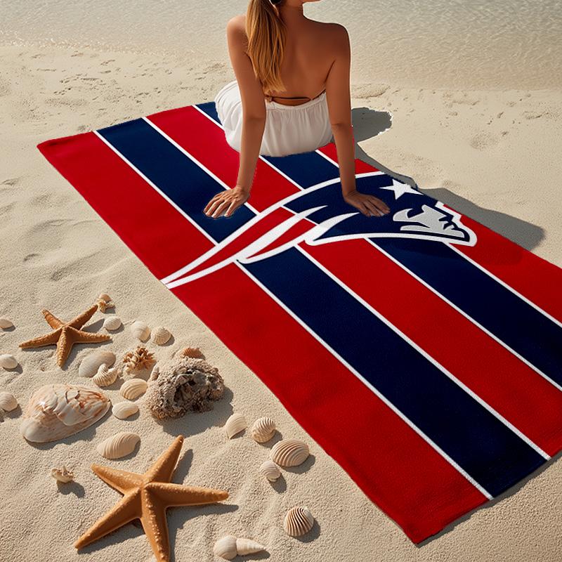 Patriots Team Spirit Microfiber Beach Towel, Lightweight And Quick-Dry, for Summer Travel, Beach Essential, Swimming Pool