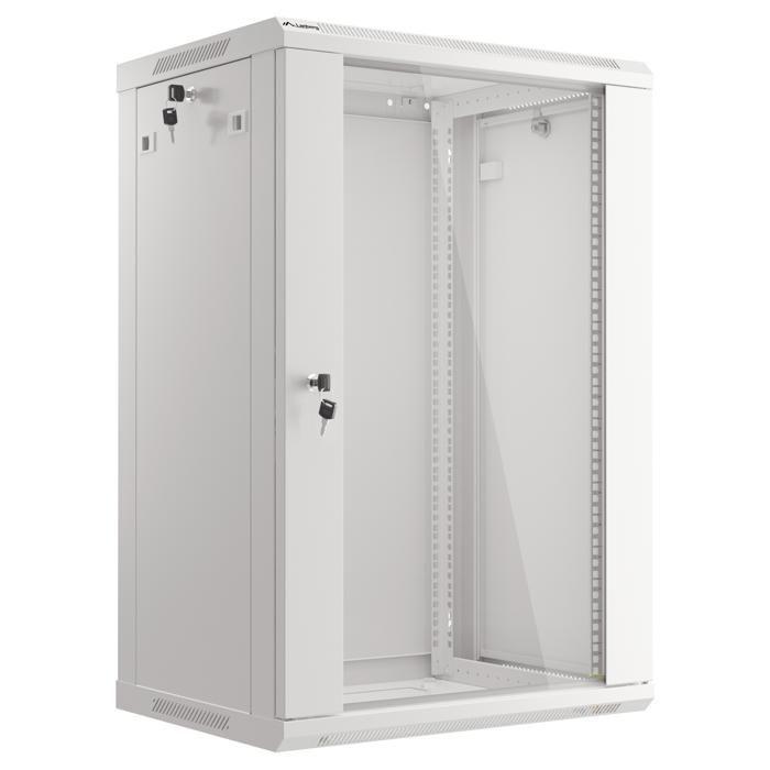 Armoire d'installation suspendue - LANBERG - WF01-6418-10S - 19 pouces - 18U - Porte vitrée - Gris
