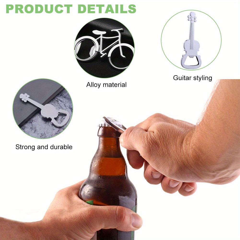 Kreativer Gitarren-Bierflaschenöffner Edelstahl Metall Fahrrad Bierflaschenöffner Heimdekoration für Männer und Vatertagsgeschenke
