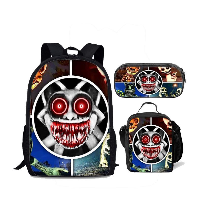 Beliebte jugendliche Neuheit Zoonomaly 3D-Druck 3 Stück/Set Studenten-Reisetaschen Laptop-Tagesrucksack Rucksack Brottasche Federmäppchen