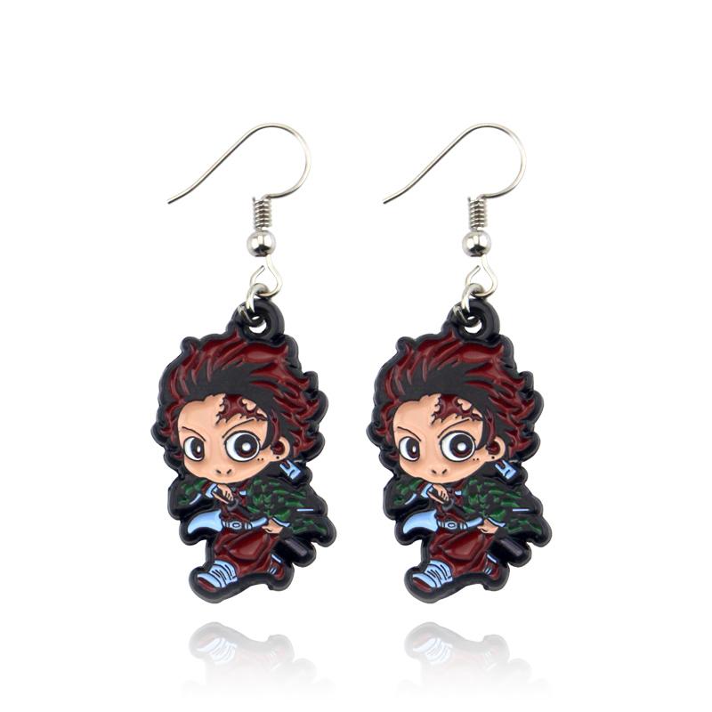 Náušnice Demon Slayer Cosplay Prop Kimetsu No Yaiba Tanjirou Kamado 1 Pár Postavy Trendy Šperky