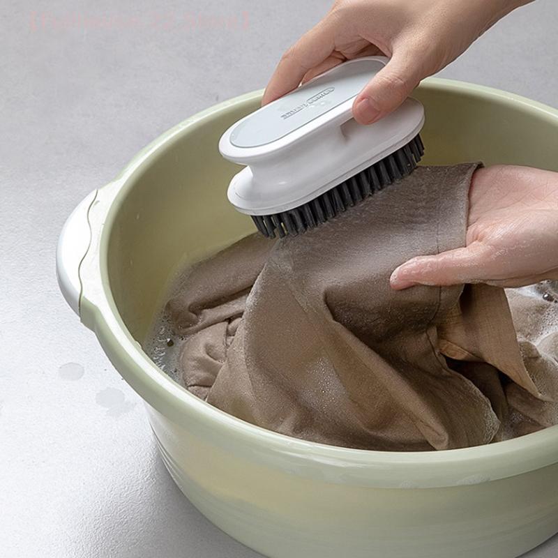 Portable Plastic Handle Cleaning Brush, Soft Bristle Laundry Clothes Shoes Scrub Brush, Household Scrubbing Brush