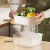 Doppelschichtiger Gemüse- und Obstwaschkorb: Kunststoff Küchenablaufbecken & Spülen Sieb.