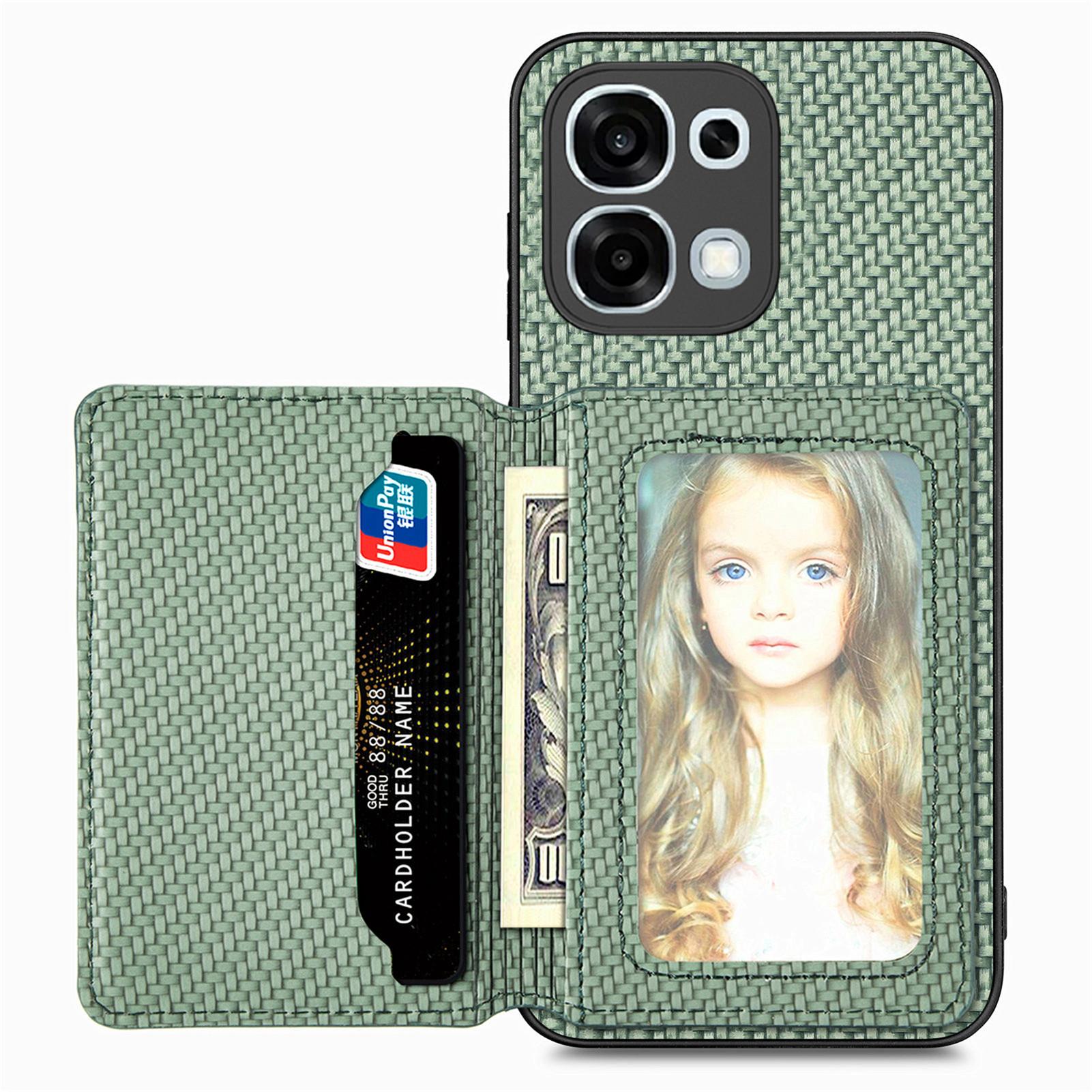 Voor OPPO A6 Pro Magnetische Portemonnee Kaarthouder Lederen Hoesje Voor OPPO A6 Pro Koolstofvezel Flip Leer Magnetische Stand Cover For OPPO A6