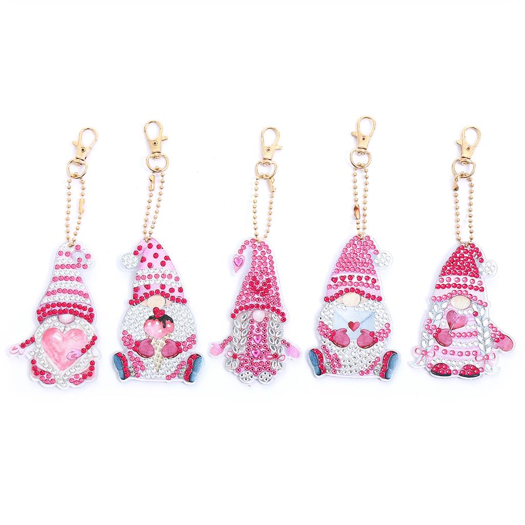 Exquisite Design DIY Painting Gnome Keychain Suitable for Ladies Handbag Decorate Your Keys, Cards and Car Key