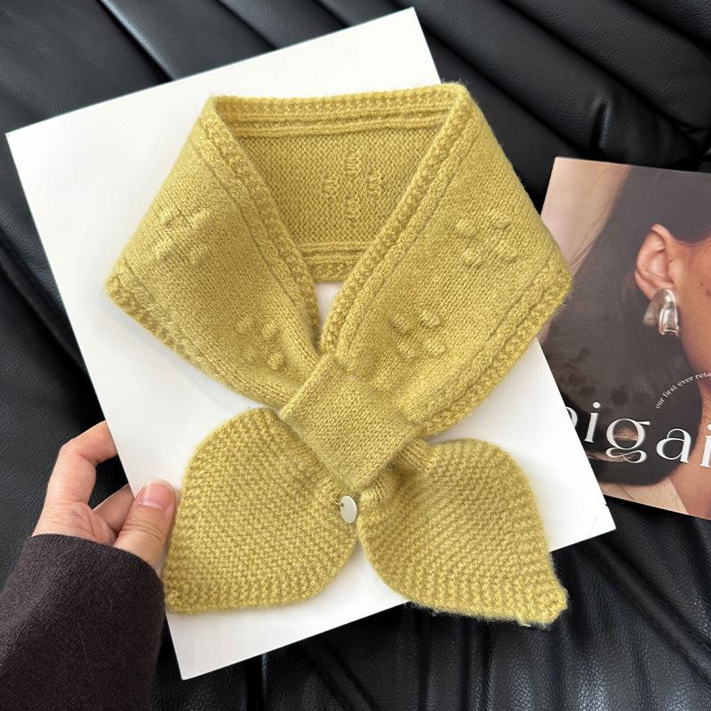 The Cross Knitted Small Scarf Is A New Korean Style for Women's Autumn and Winter. It's Versatile  Warm and Protects The Neck