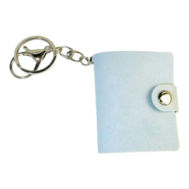 

2Inches Mini Photo Album with Keychian Card Binder Photocard Holder with Pendants 40 Pocket Photocard Binder Album X3UC синій