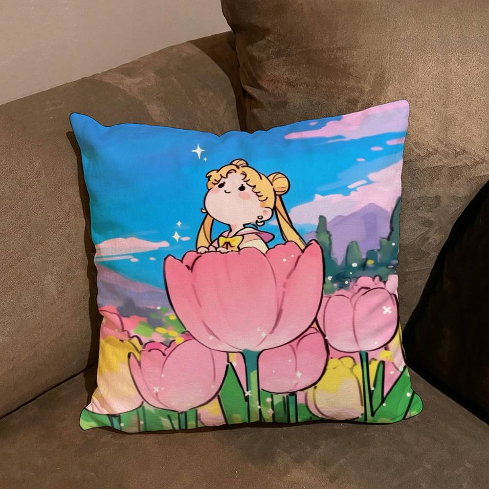 ailor Moon Anime Usagi Tsukino Pillow Case For Home Bedroom Car Office Decoration Living Room Sofa Cushion Cover Suitable