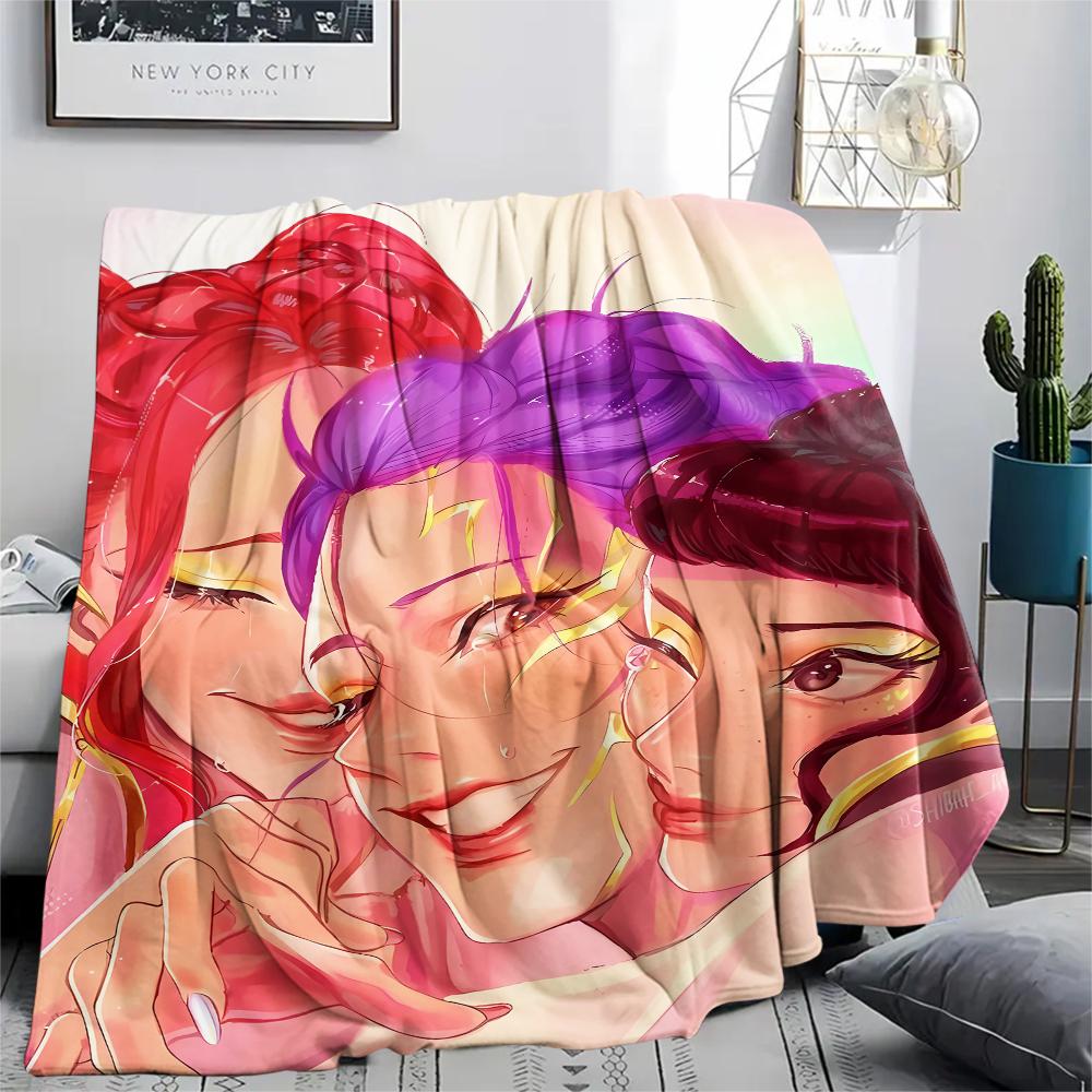 1 Stück Kpop Dämonenjäger Druck Flanelldecke, Hohe Qualität für alle Jahreszeiten, Heimdekoration, Wärme und Komfort, Perfekt für Weihnachtsgeschenke