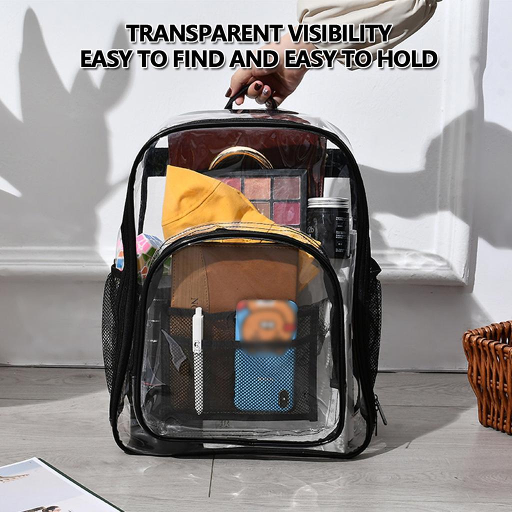 17" Transparenter Rucksack Wasserabweisend Transparenter Rucksack Strapazierfähig Durchsichtiger Rucksack Große Kapazität Buchertasche Schultasche