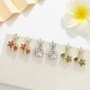European Light Luxury Floral Wreath Dangle Earrings: Full Diamond, High-End Party Jewelry