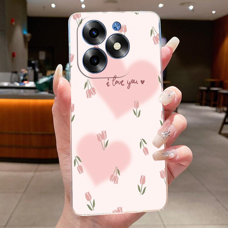 Fashion Flowers For Itel S23+ S23 Plus S681LN ItelS23+ 2023 Transparent Silicone Phone Protective Back Cover Shell Soft TPU Case