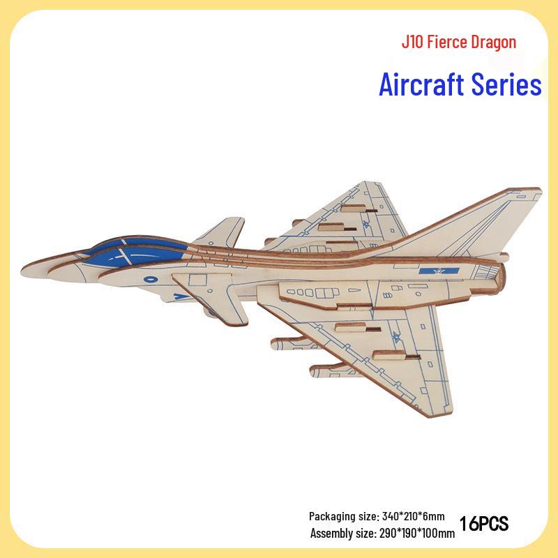 Handmade 3D Wooden Military Tank Model Puzzle for Children