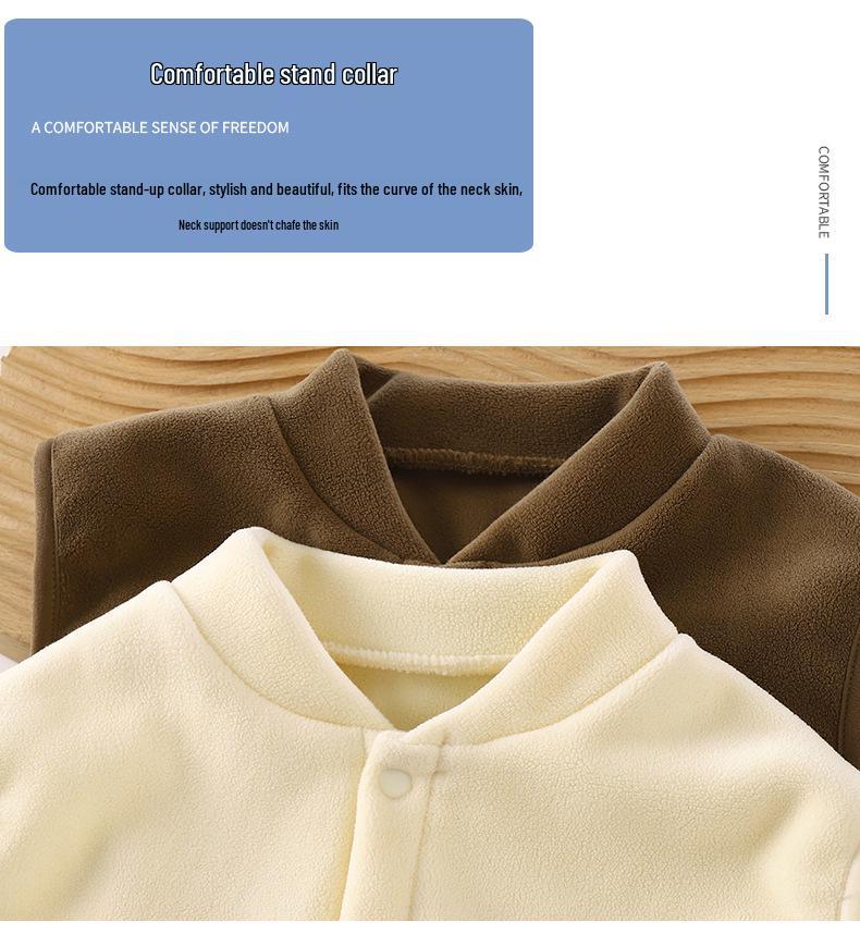 AINI Kids' Orlon Fleece Vest - Warm, Sleeveless, Stand-up Collar for Boys and Girls, Ideal for Spring and Autumn.