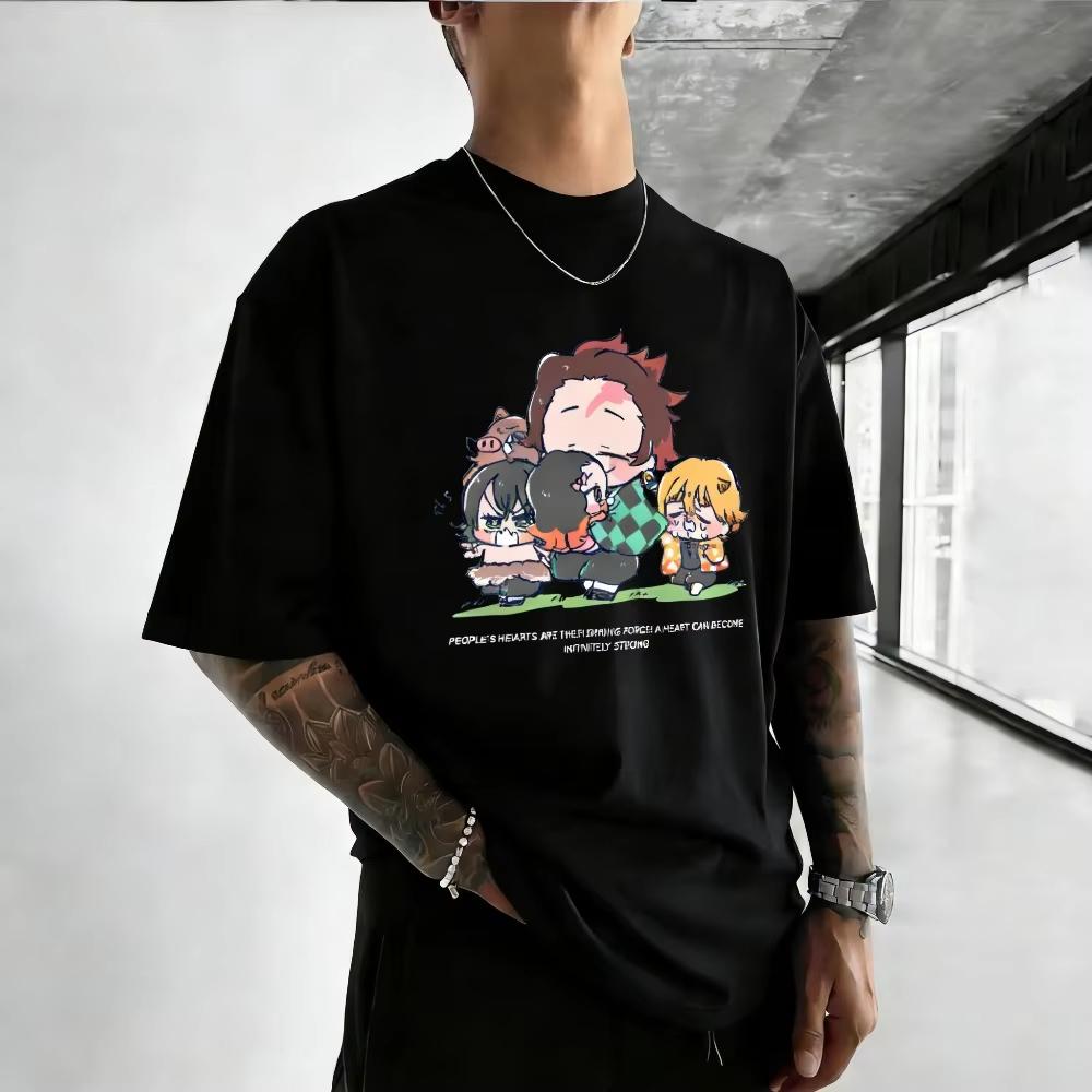 Demon Slayer Karasuto Yamada Summer 2026 Harajuku Style Anime Print LooseSleeved Tshirt