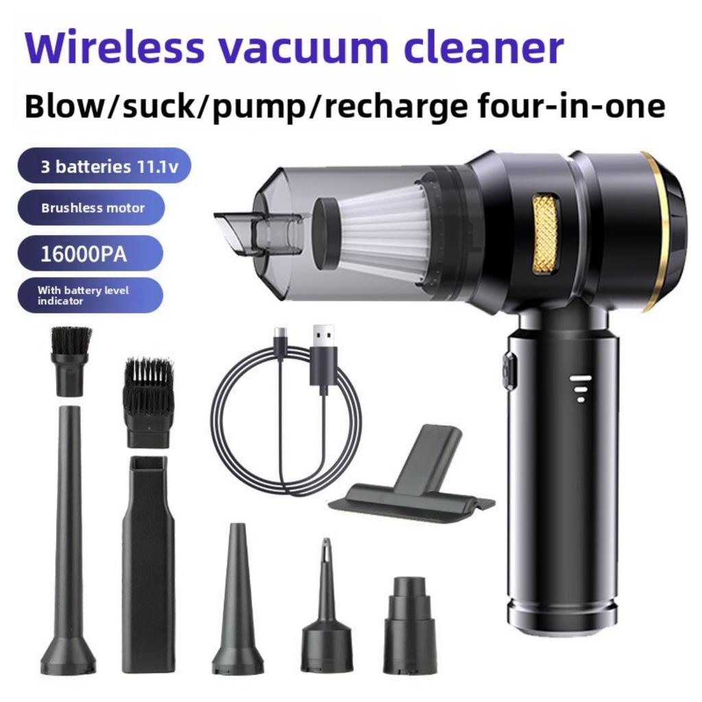 Aspirator auto portabil multifuncțional wireless de mare putere - Încărcare USB, Colector de praf cu aer comprimat, Uscător de păr