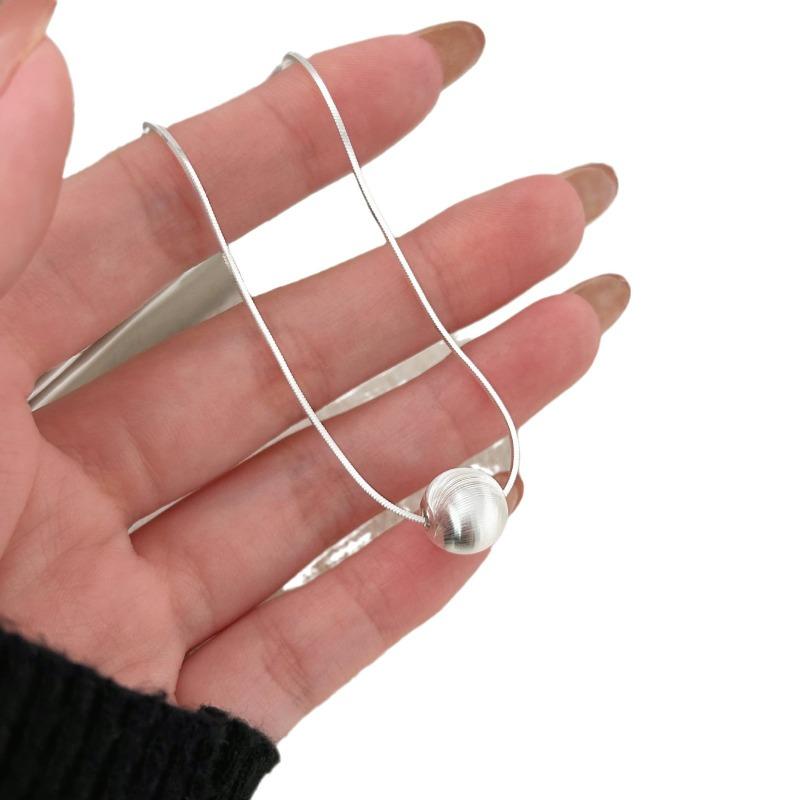 925 Silver Necklace Bead Pendant Simple for Women Wedding Engagement Jewelry Fashion Classics Gift Party High Quality