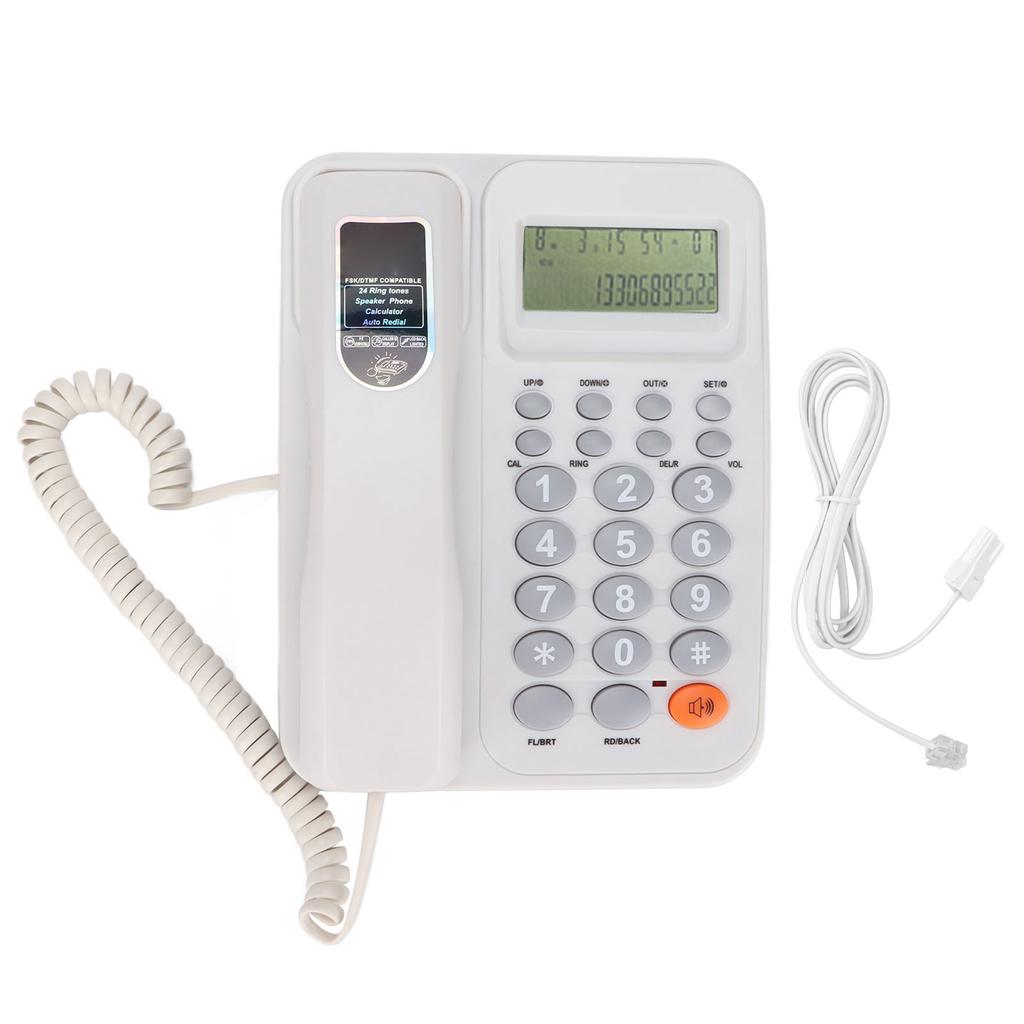 KXT2027CID Corded Telephone Caller ID Semi Hands   24 Ringtones Fixed Landline Phone with Display for   Hotel(Black )