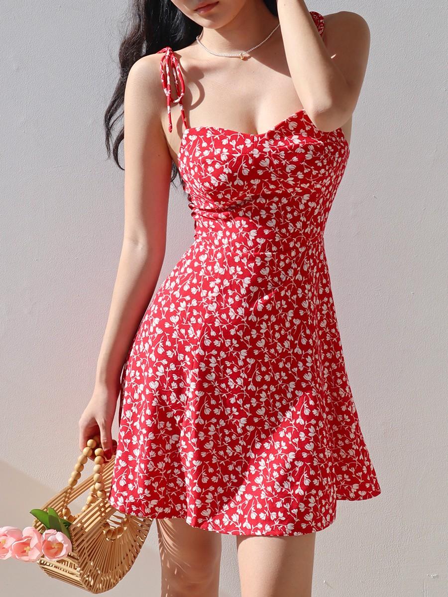 

Летние платья-бретельки с цветочным принтом, корейские винтажные повседневные тонкие женские трапециевидные зеленые пляжные платья для отпуска, женские M