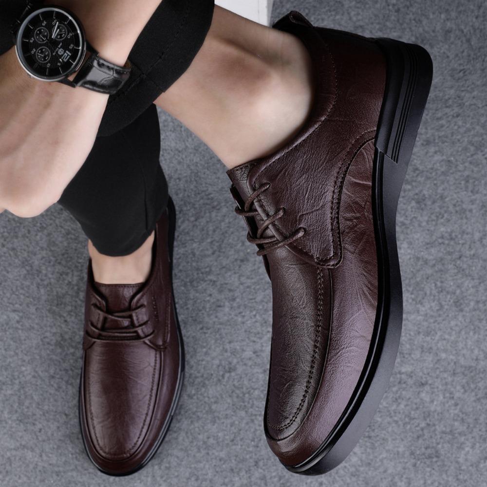 Herren Lederschuhe Business Casual Atmungsaktiv Bequem Klassische Papa Schuhe Große Größen Loafer für Herren