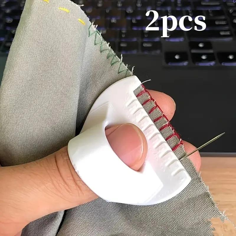 2pcs DIY Hand Sewing Edge Lockstitch Stencil Accessories with Fabric Thimble Device Home Sewing Aids