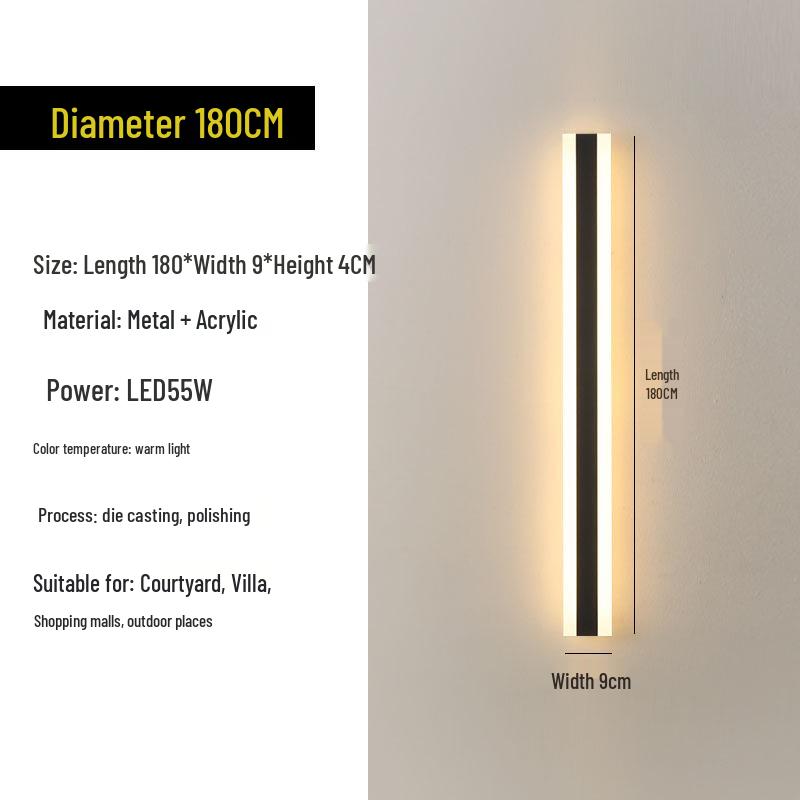 Minimalist Outdoor IP65 Waterproof Wall Light for Garden and Villa