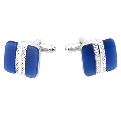 Novelty Silver Copper Blue Radial Dress Shirt Cufflinks Cuff Links Mens Gift