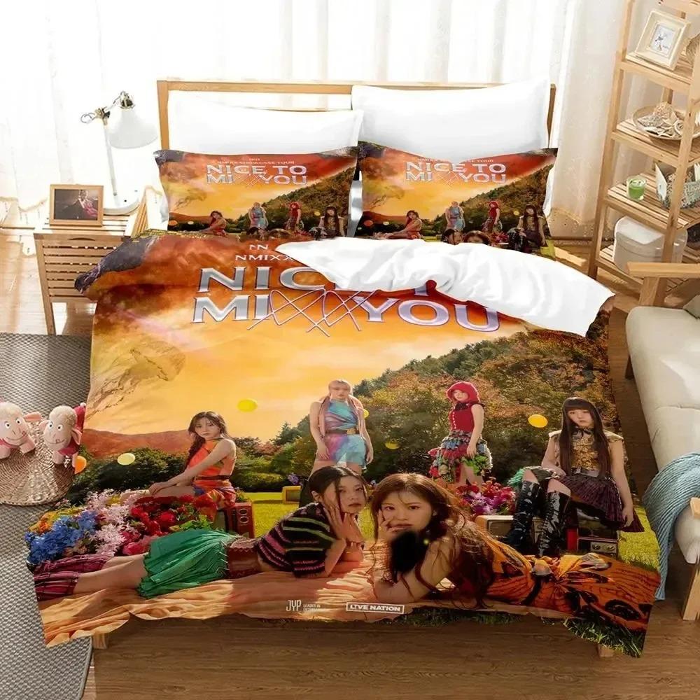 3D-Druck Kpop NMIXX Bettwäsche-Set Bettdeckenbezug Bett-Set Steppdeckenbezug Kissenbezug Bettdecke King Queen Size Jungen Erwachsene Bettwäsche-Set
