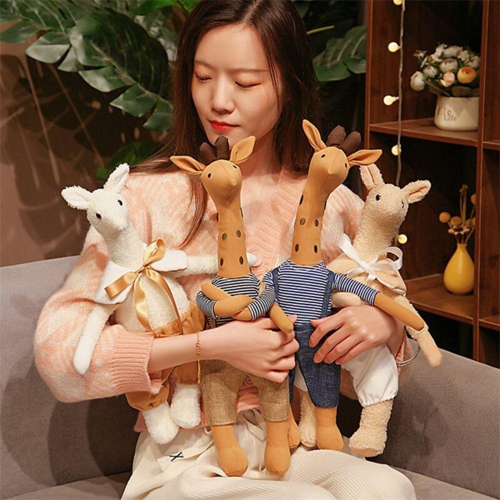 Interactive Stuffed Animal Giraffe Doll Handmade Children Stuffed Alpaca Doll  Birthday Parties